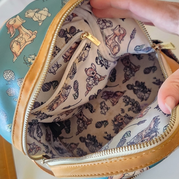 Disney Loungefly Blue Floral Mini Backpack - Picture 5 of 7